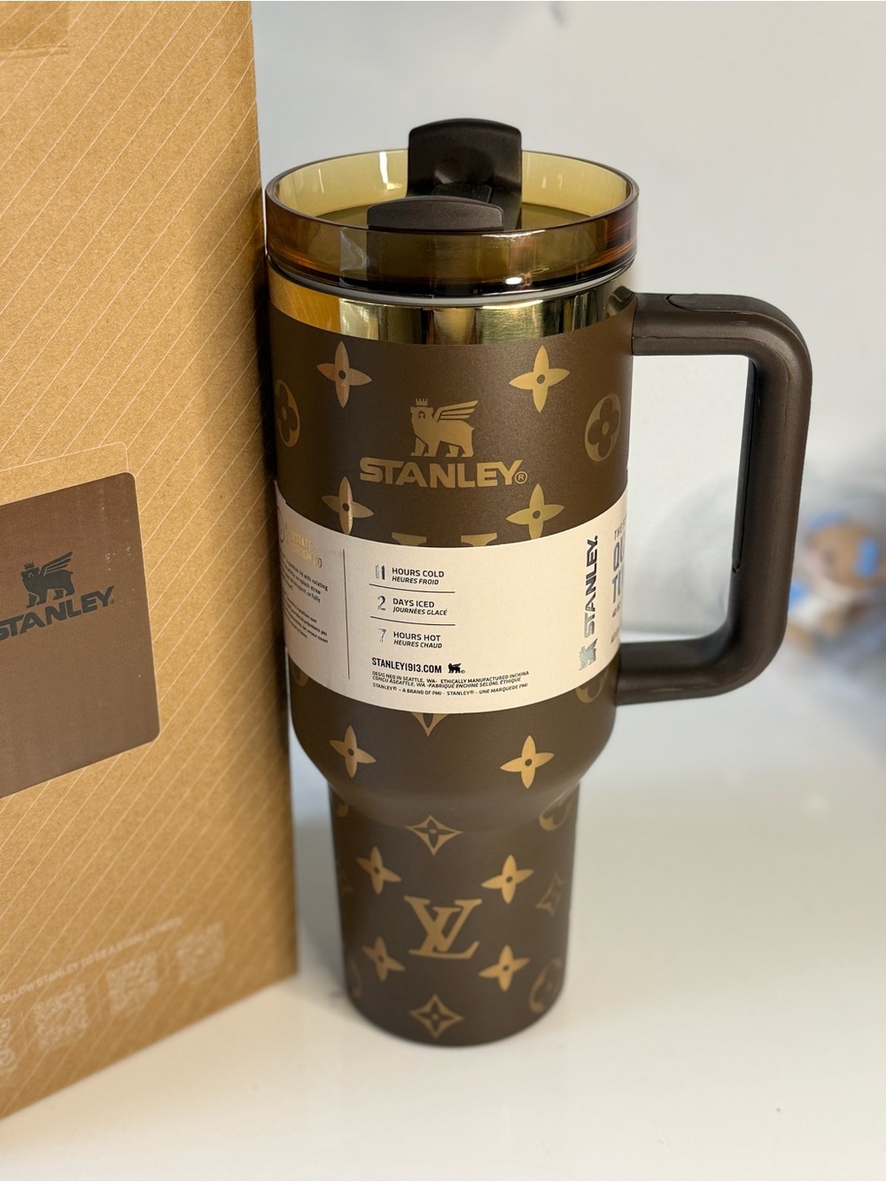 Stanley Brown and Gold Travel Tumbler 40 oz . New!